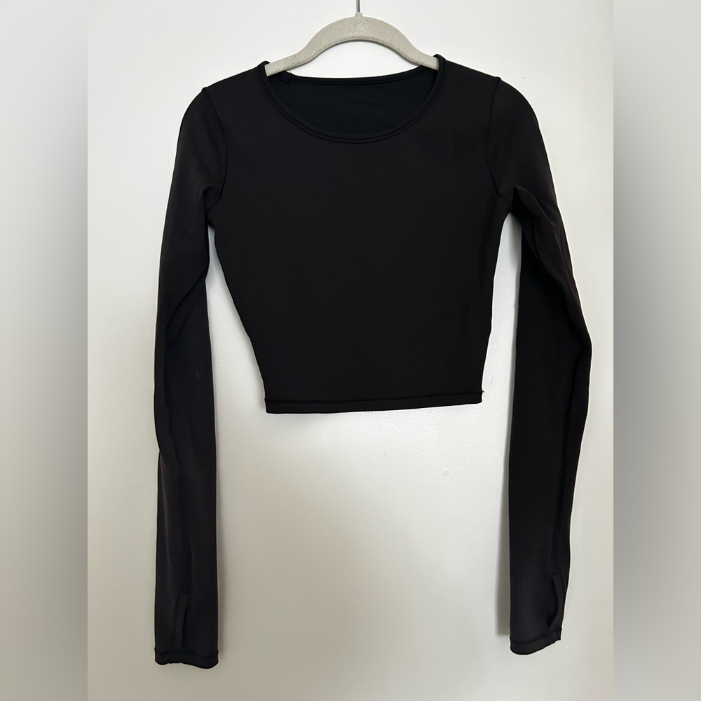 lululemon athletica Black Long Sleeve Crop Top